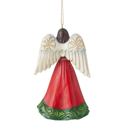 Jim Shore Heartwood Creek Angel With Holly Ornament