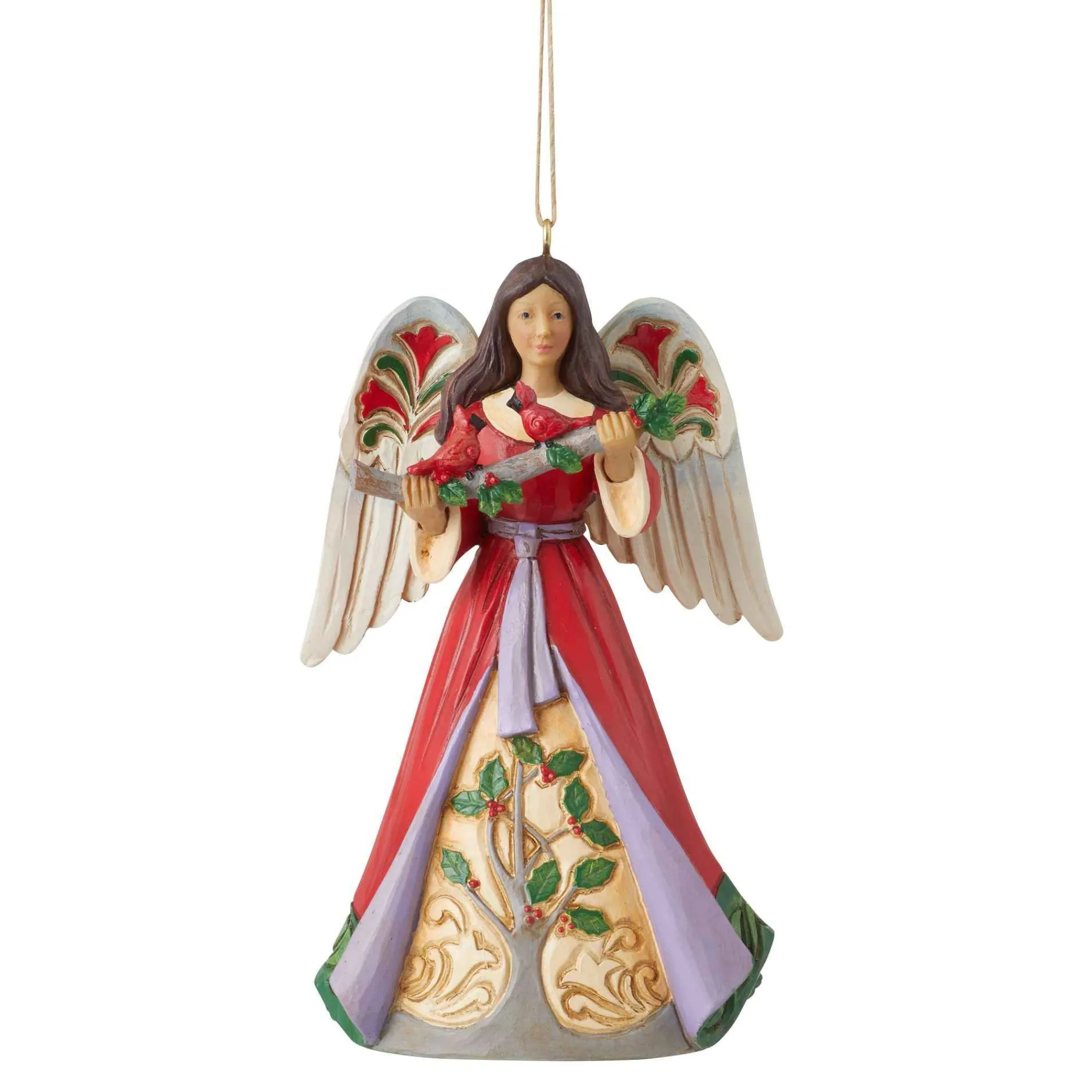 Jim Shore Heartwood Creek Angel With Holly Ornament