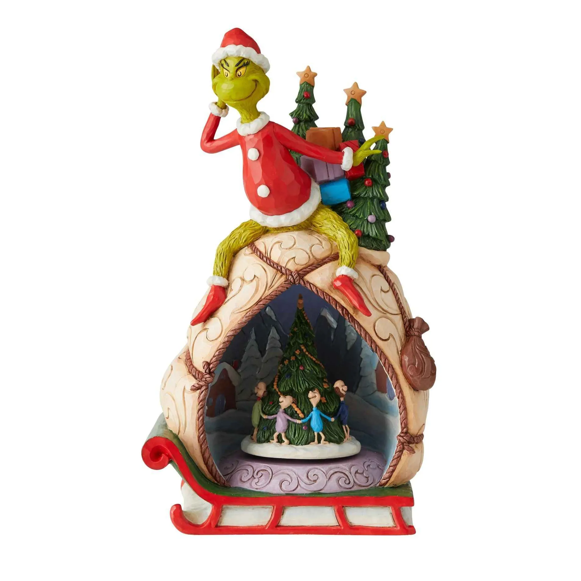 Grinch by Jim Shore Grinch W/Lited Rotatable Scene