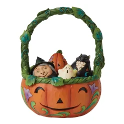 Jim Shore Heartwood Creek Halloween Basket/Minis 5Pc Set