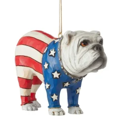Jim Shore Heartwood Creek Patriotic Bulldog Ornament