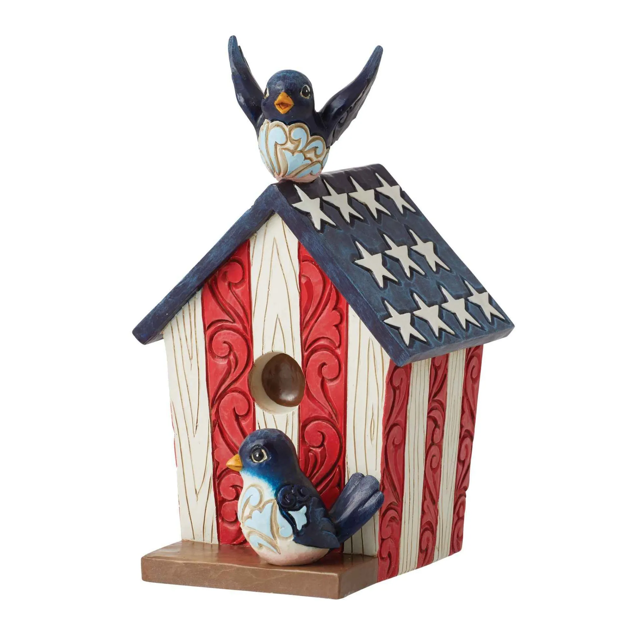 Jim Shore Heartwood Creek Patriotic Decorative Birdhouse