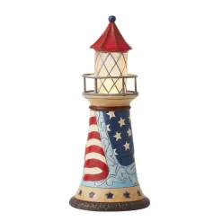 Jim Shore Heartwood Creek Patriotic Led Lighthouse