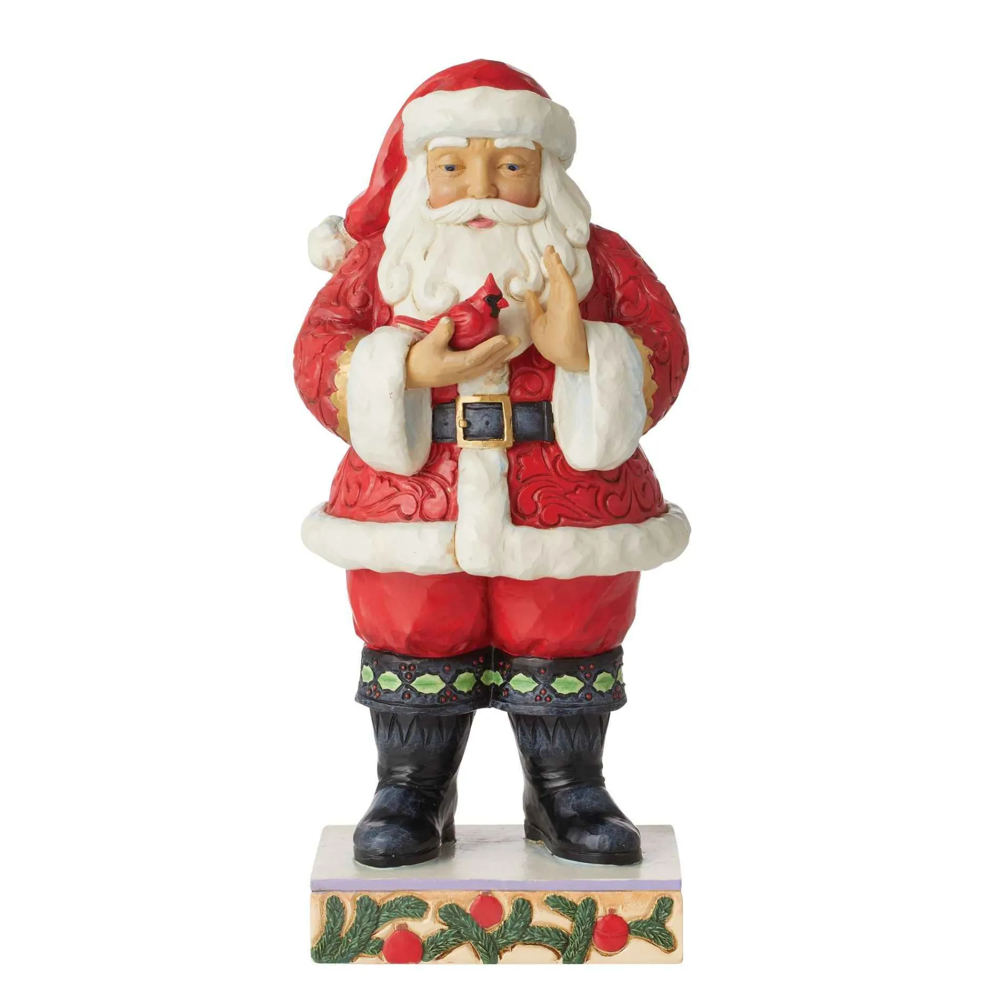 Jim Shore Heartwood Creek Santa Holding Cardinal