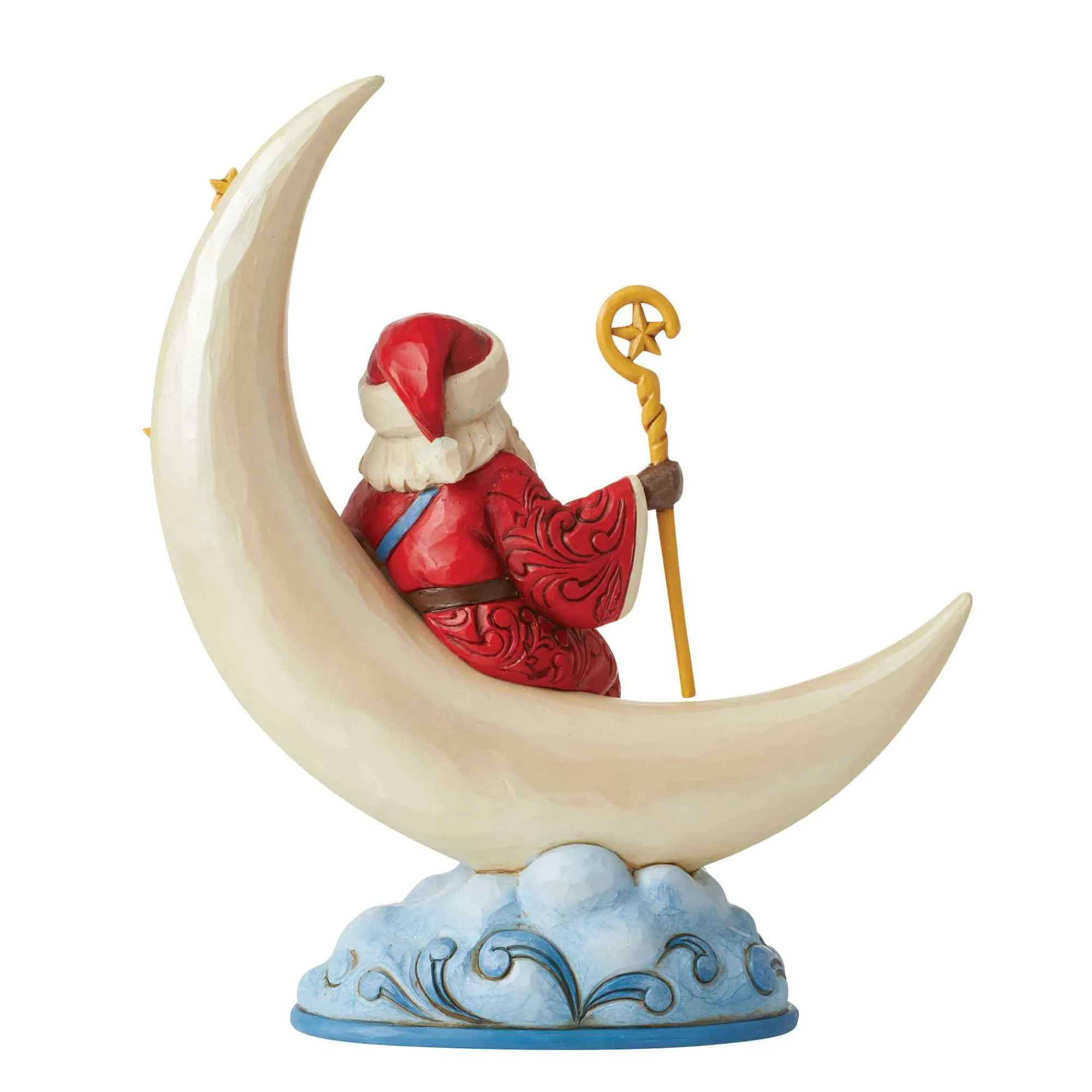 Jim Shore Heartwood Creek Santa On Cresent Moon Figurine