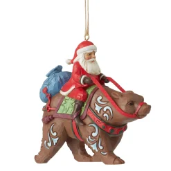Jim Shore Heartwood Creek Santa Riding Bear Ornament