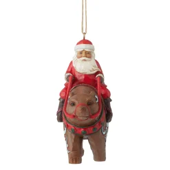 Jim Shore Heartwood Creek Santa Riding Bear Ornament