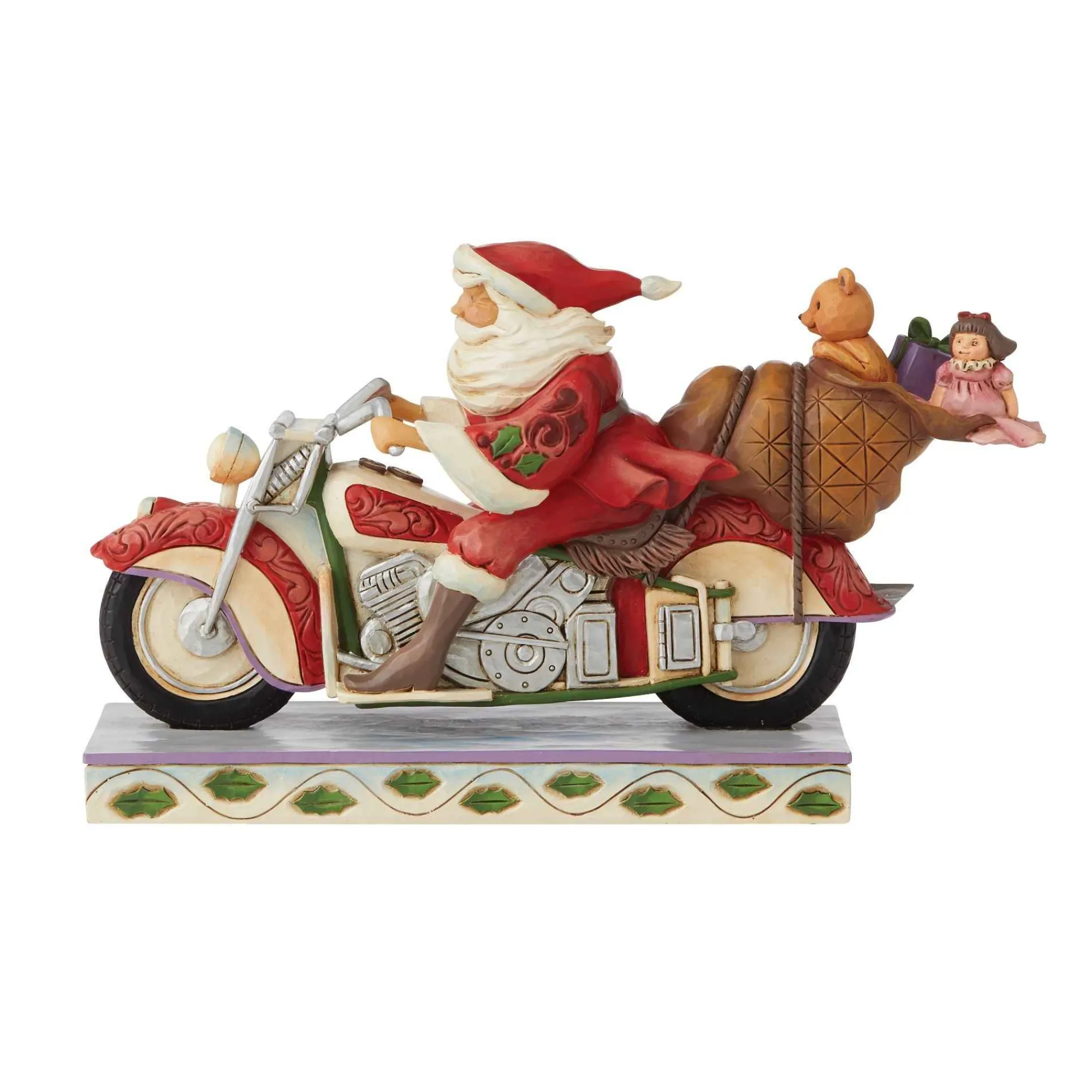 Jim Shore Heartwood Creek Santa Riding Motorcycle