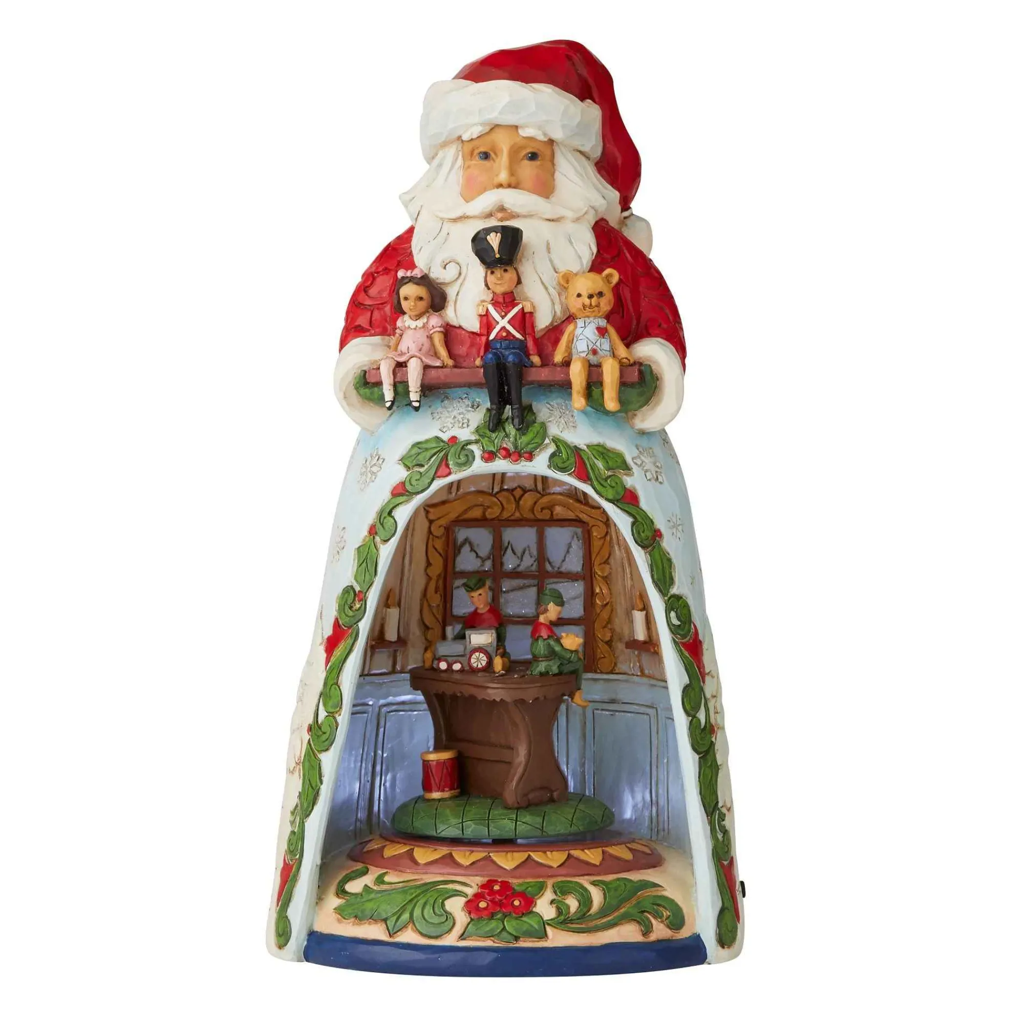 Jim Shore Heartwood Creek Santa Workshop Lighted Rotator
