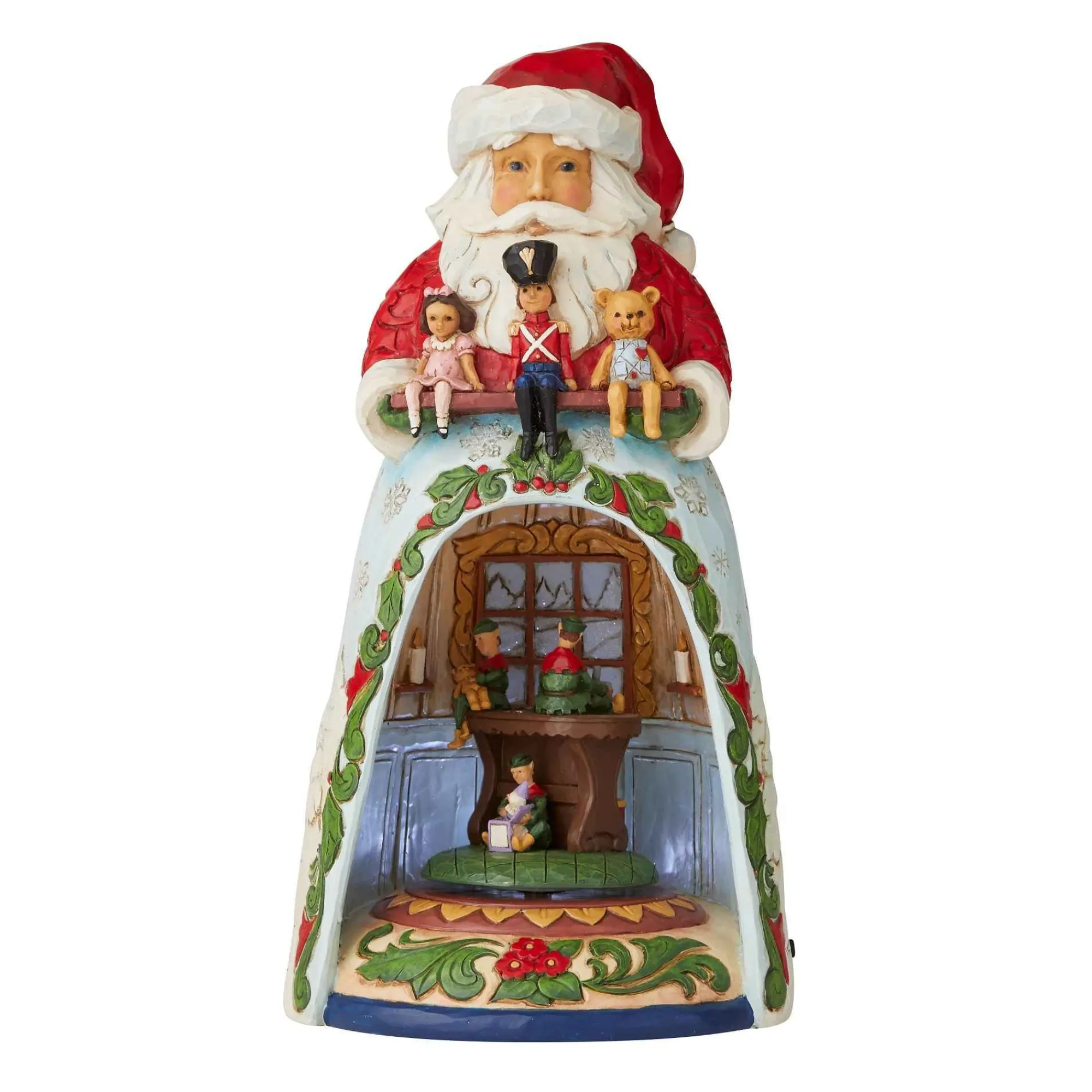Jim Shore Heartwood Creek Santa Workshop Lighted Rotator