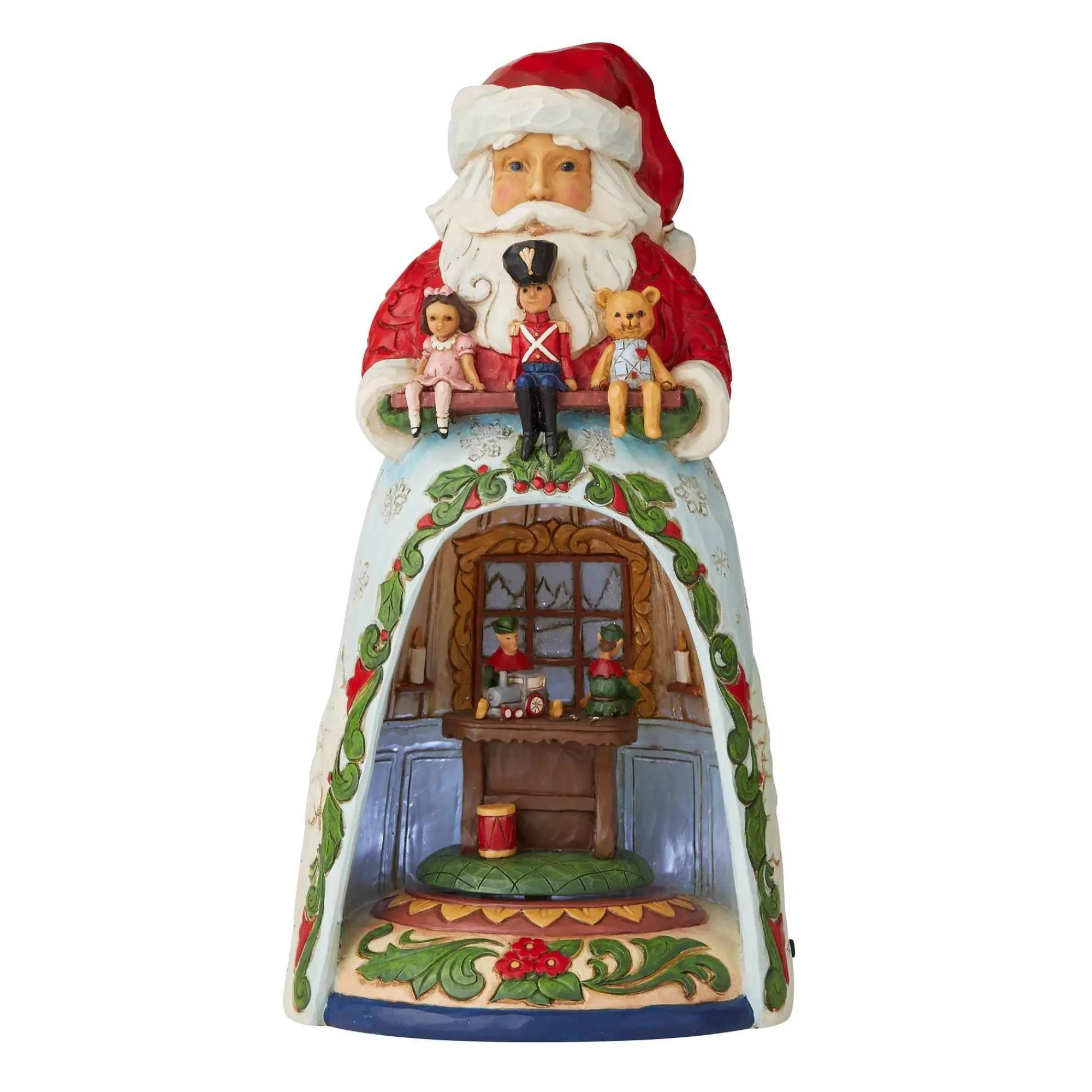 Jim Shore Heartwood Creek Santa Workshop Lighted Rotator