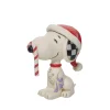 Peanuts by Jim Shore Snoopy Glitter Candy Cane Mini