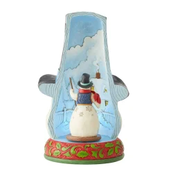 Jim Shore Heartwood Creek Snowman In Hat Lighted Rotator