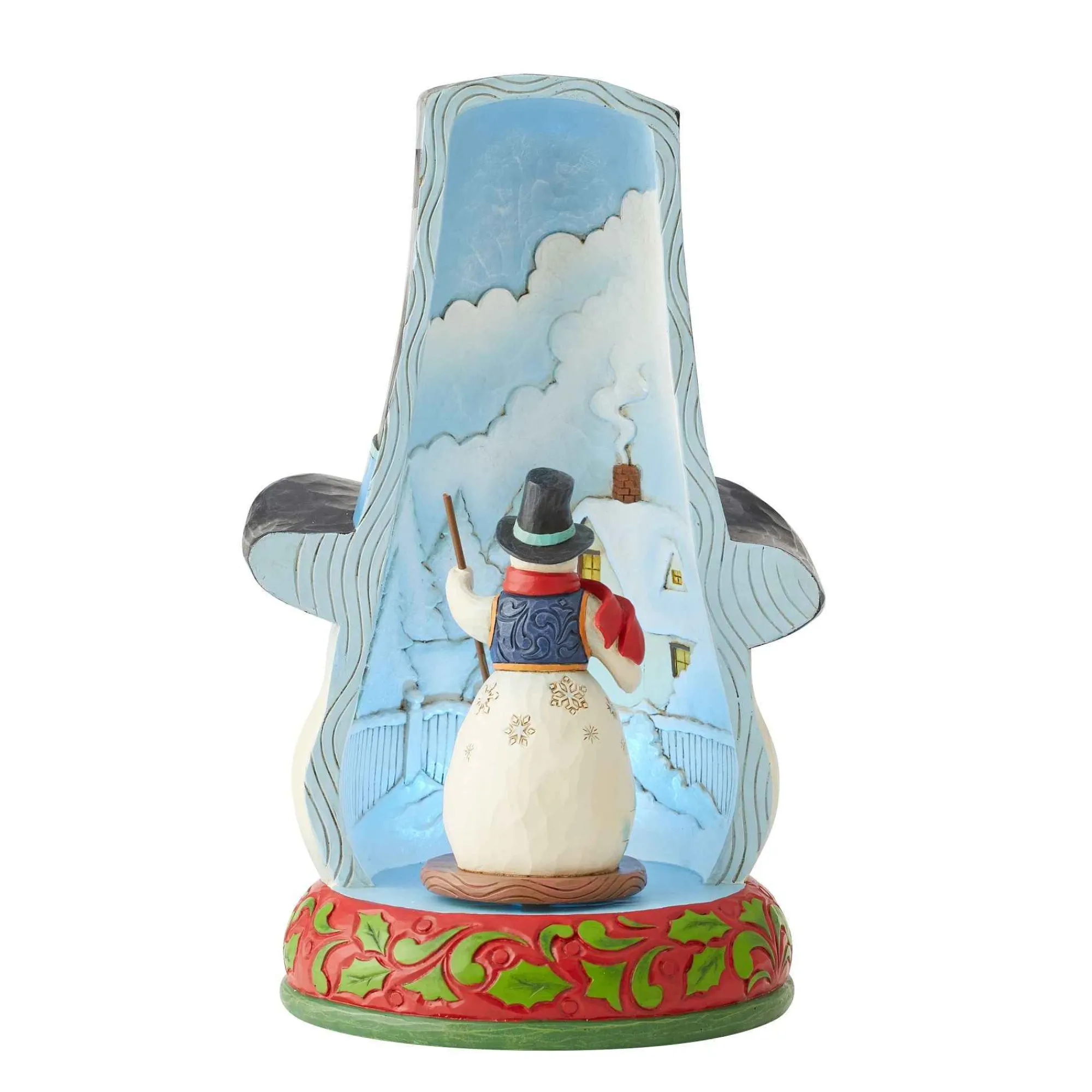 Jim Shore Heartwood Creek Snowman In Hat Lighted Rotator