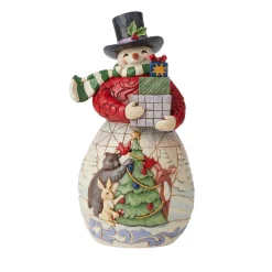 Jim Shore Heartwood Creek Snowman With Arms Full Gifts