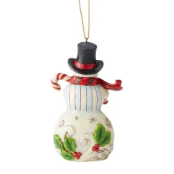 Jim Shore Heartwood Creek Snowman With Candy Cane Orn