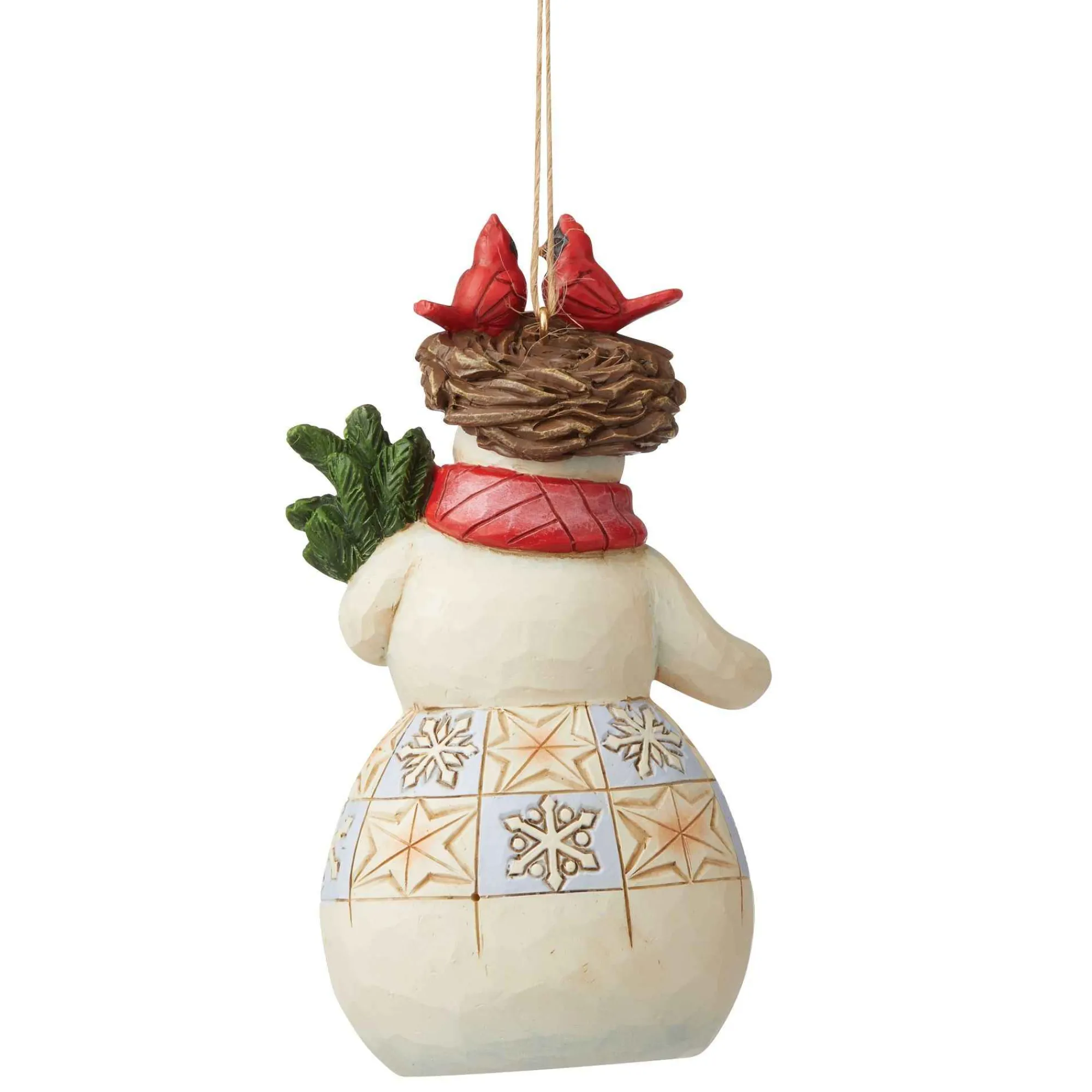 Jim Shore Heartwood Creek Snowman With Cardinal Nest Orn