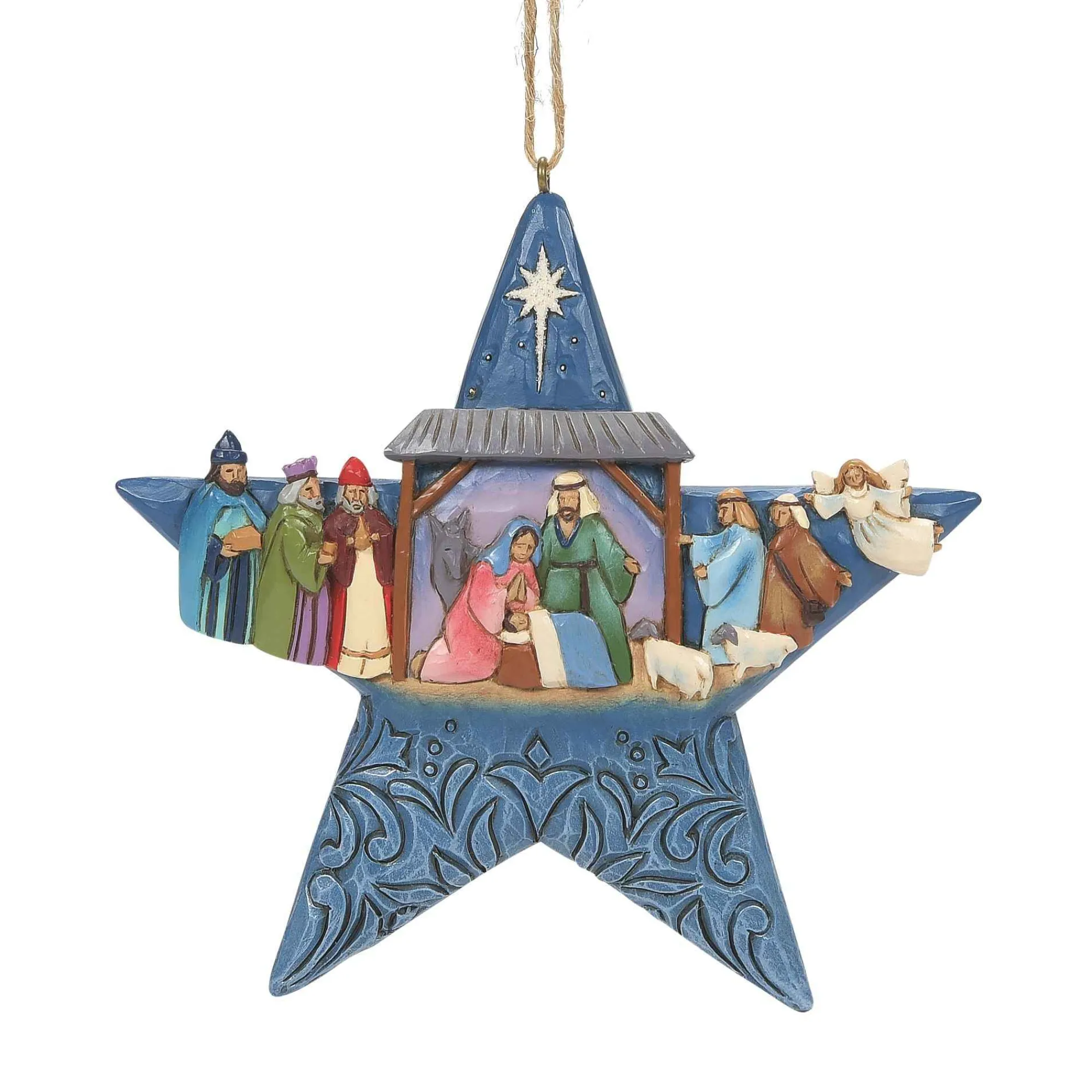 Jim Shore Heartwood Creek Star With Nativity Scene Orn