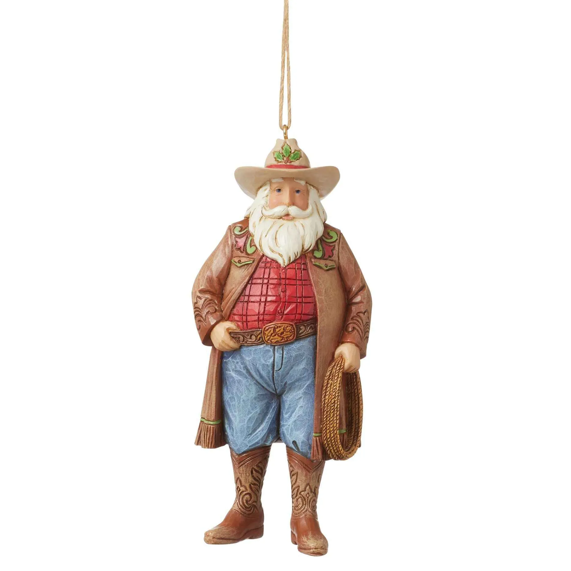 Jim Shore Heartwood Creek Western Santa Cowboy Hat Orn