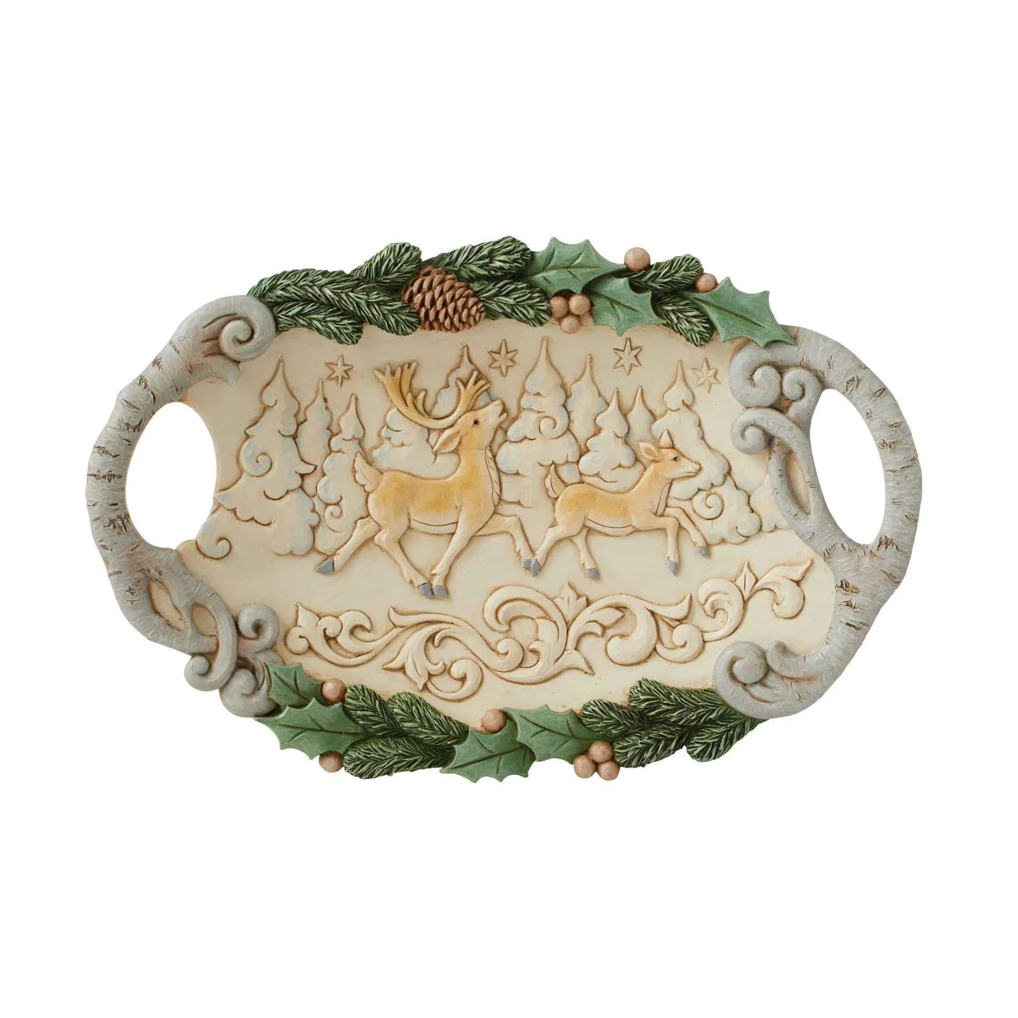 Jim Shore Heartwood Creek White Woodland Decorative Tray